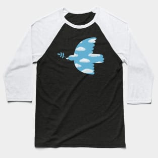 Blue Sky peace dove - surreal bird design by Cecca Designs Baseball T-Shirt